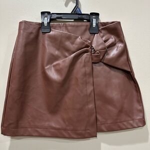 Princess Polly Chocolate Faux Leather Mini Skirt
